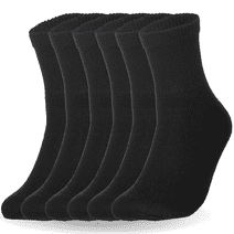 Womens Diabetic Cotton Ankle Socks Black 6 Pairs Size 9-11 - Walmart.com