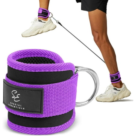 Special Essentials Ankle Strap for Cable Machine and Resistance Bands Premium Neoprene Gym and Workout Kickback Ankle Cuffs with Adjustable Strap for Enhanced Leg and Glute Exercises