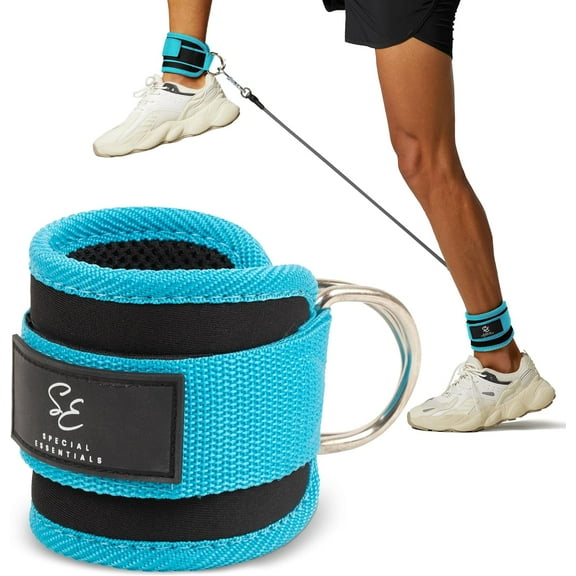 Special Essentials Ankle Strap for Cable Machine and Resistance Bands Premium Neoprene Gym and Workout Kickback Ankle Cuffs with Adjustable Strap for Enhanced Leg and Glute Exercises