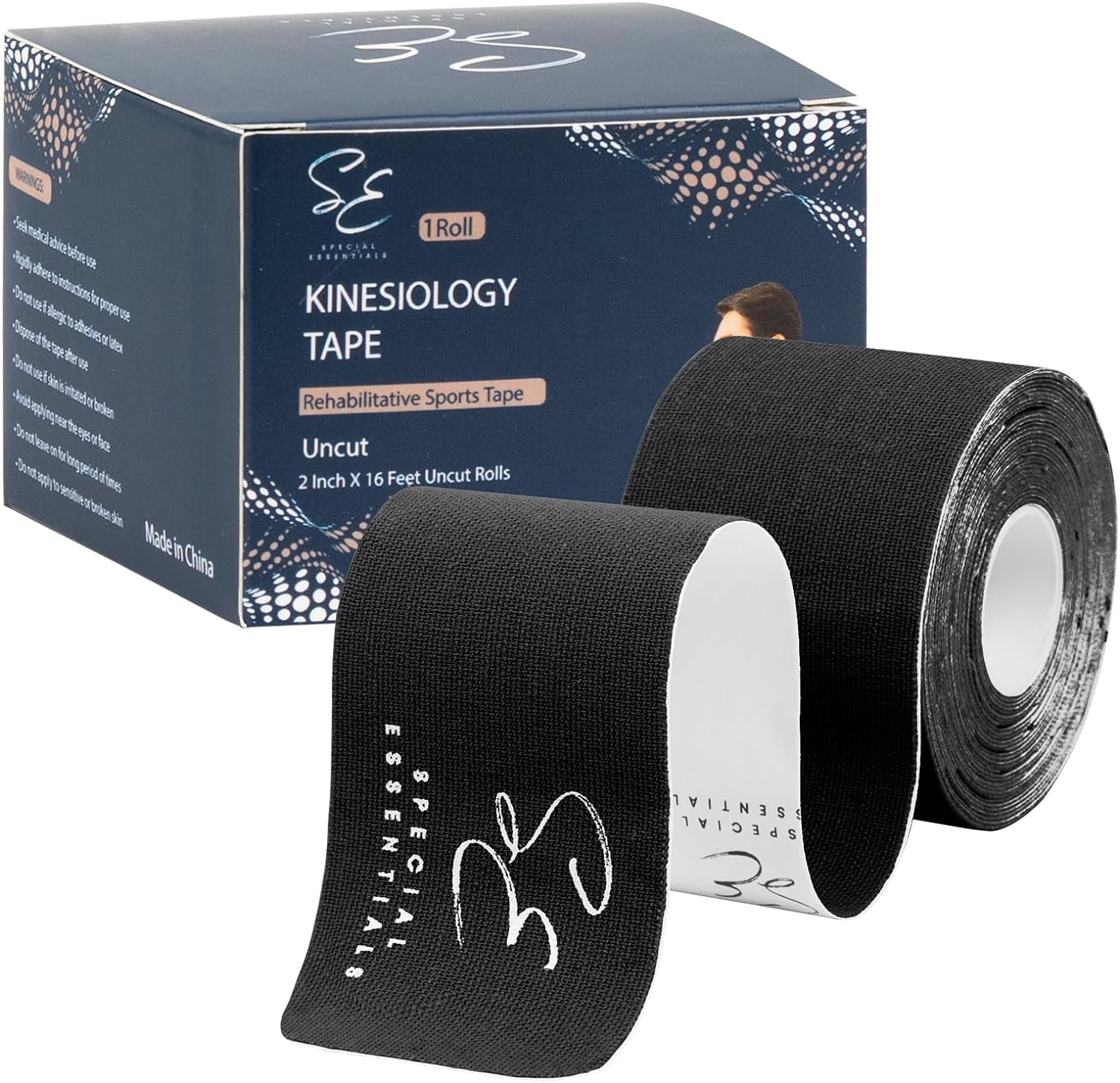 Special Essentials Kinesiology Tape - Premium Cotton Waterproof Sports Tape for Targeted Muscle Support, Pain Relief, & Enhanced Performance 20 Count, 10 Precut & Uncut Strips