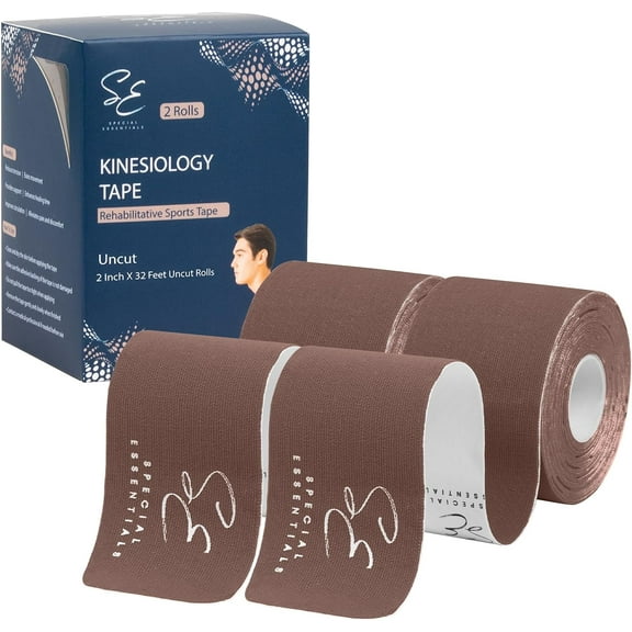 Special Essentials Kinesiology Tape Premium Cotton Waterproof Sports Tape for Targeted Muscle Support Pain Relief & Enhanced Performance 2 Pack, 40 Count, 10 Precut & Uncut Strips