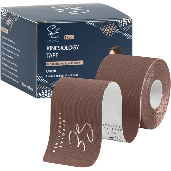 Special Essentials Kinesiology Tape - Premium Cotton Waterproof Sports Tape for Targeted Muscle Support, Pain Relief, & Enhanced Performance 20 Count, 10” Precut & Uncut Strips
