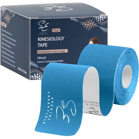 Special Essentials Kinesiology Tape - Premium Cotton Waterproof Sports Tape for Targeted Muscle Support, Pain Relief, & Enhanced Performance 20 Count, 10 Precut & Uncut Strips