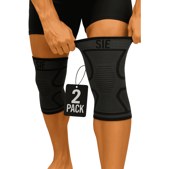 Special Essentials Knee Compression Sleeve Brace for Men and Women, Size L, 2 Pack