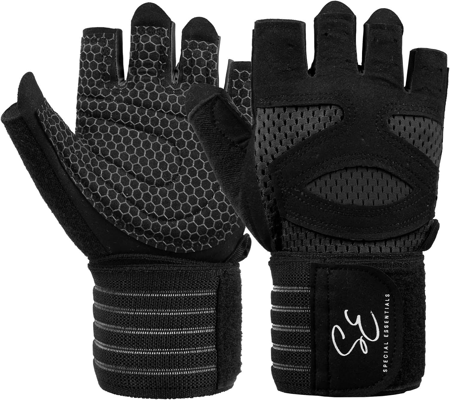 Harbinger Men's Power Weightlifting Glove with Adjustable Wrist Strap