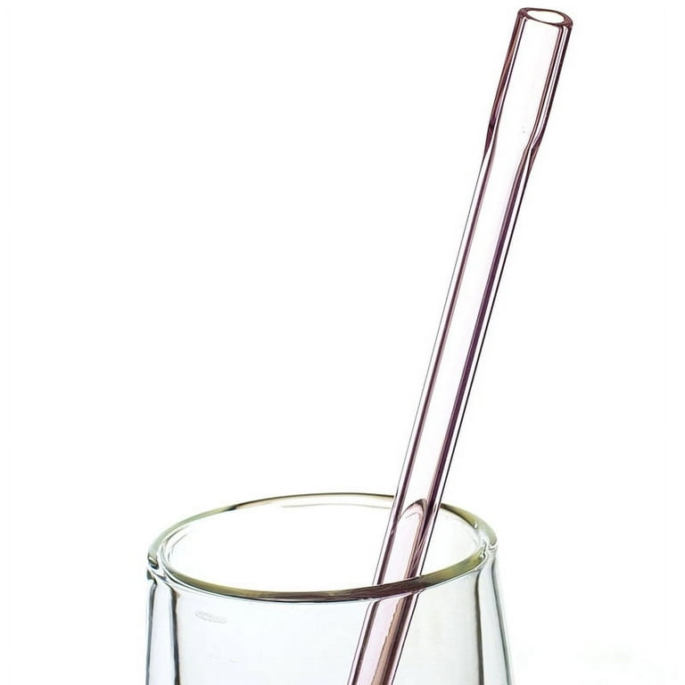 Special Fine Curved Glass Straight Bend Drinking Glass Straws Reusable  Eco-friendly Tubularis Snore Piece Tube,Pink 