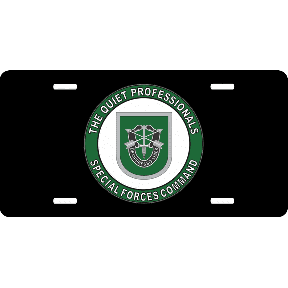 Special Forces Command Quiet Professionals License Plate