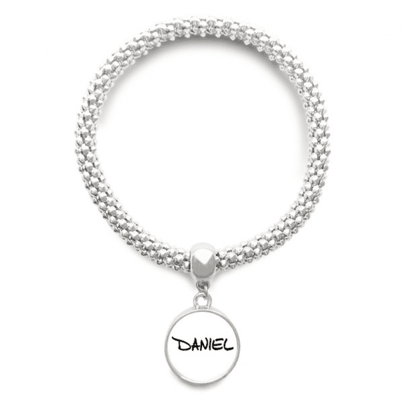 Special Handwriting English Name DANIEL Sliver Bracelet Pendant Jewelry Chain Adjustable Bangle