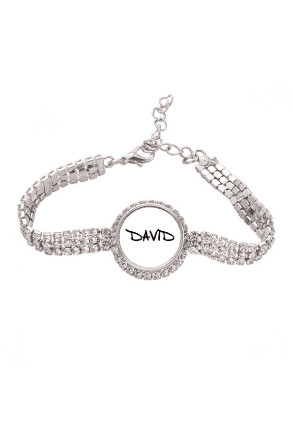 Special Handwriting English Name DAVID Tennis Chain Anklet Bracelet Diamond Jewelry