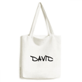 thumbnail image 1 of Special Handwriting English Name DAVID Tote Canvas Bag Shopping Satchel Casual Handbag, 1 of 3