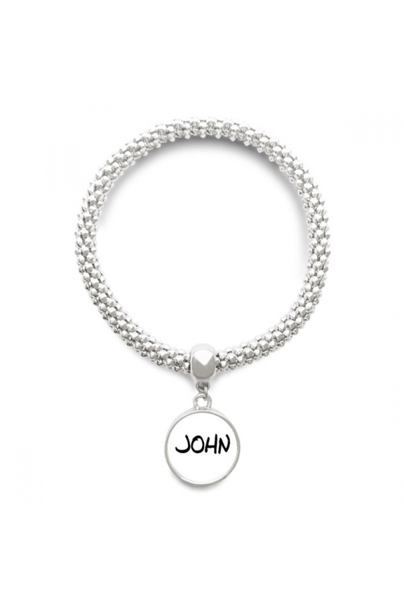 Special Handwriting English Name JOHN Sliver Bracelet Pendant Jewelry Chain Adjustable Bangle