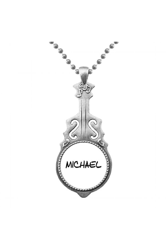 Special Handwriting English Name MICHAEL Pendant Jewelry Music Guitar Torque Hangtag