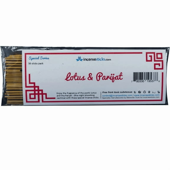 Special Incense, Lotus & Parijat 8" 50 Sticks, Exotic Uplifting Scent