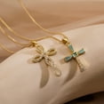 thumbnail image 1 of Special Interest Light Luxury Copper Plated Real Gold Zircon Cross Pendant Necklace, 1 of 2