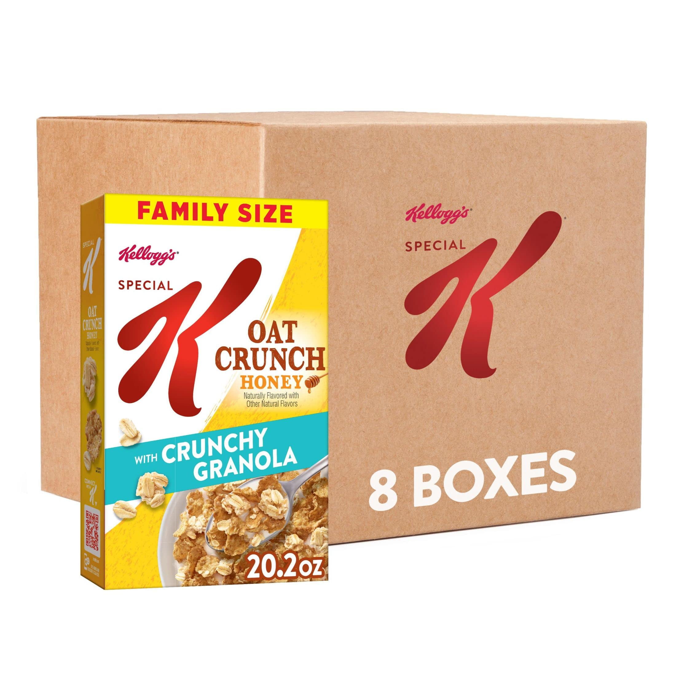 Special K Cold Breakfast Cereal, Oat Crunch Honey, Fiber Cereal (8