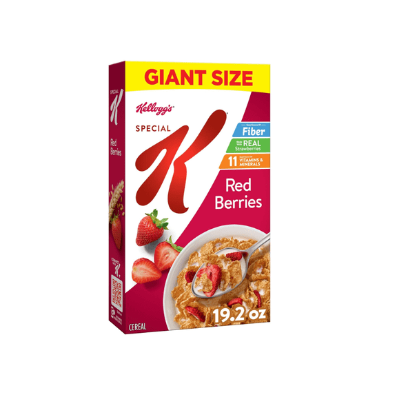 Special K Red Berries Breakfast Cereal, Good Source of Fiber, Giant Size, 19.2 oz