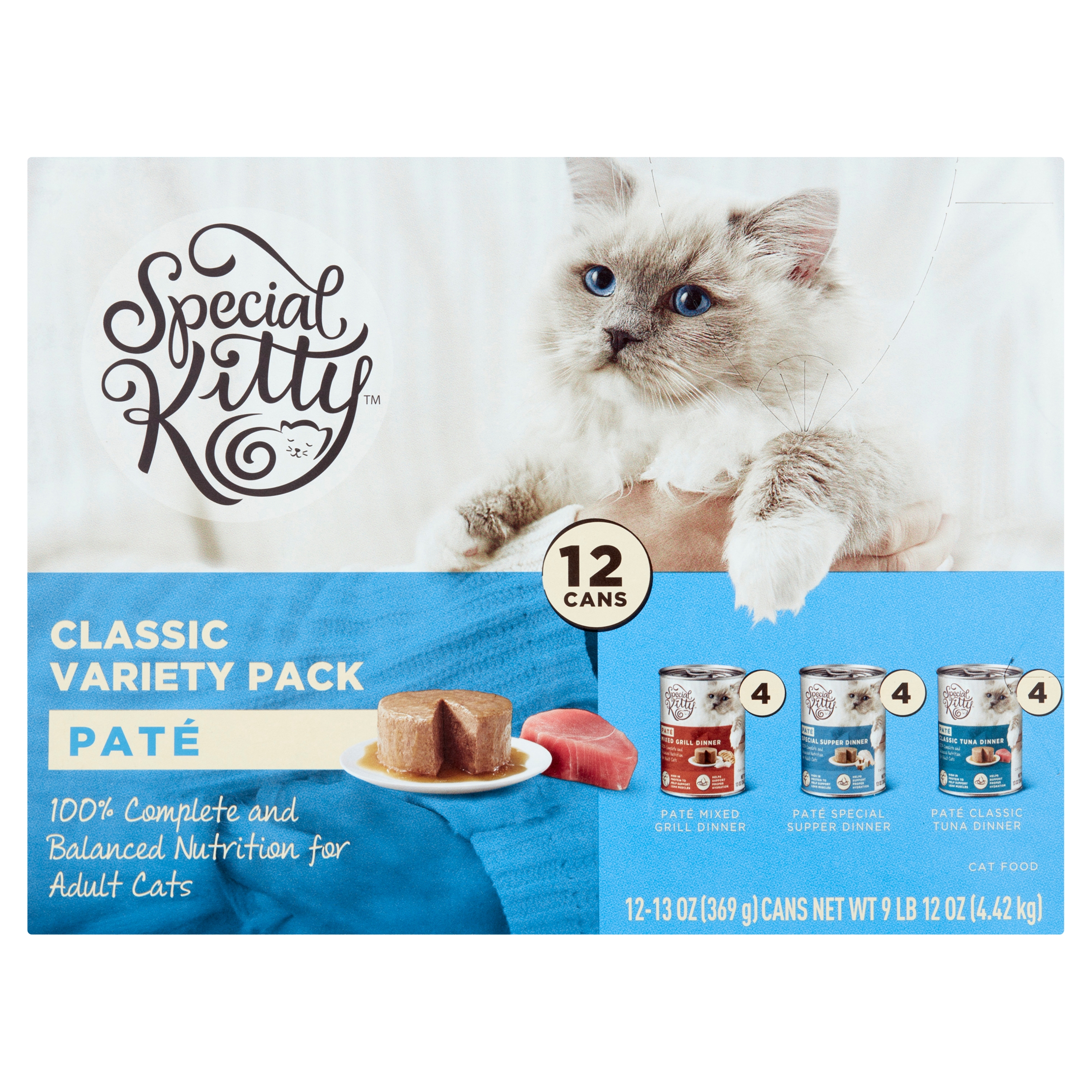 Special Kitty Beef & Tuna Flavor Pate Wet Cat Food Variety Pack for Kitten, 13 oz. Cans (12 Count) - image 1 of 12