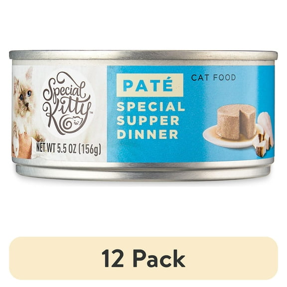 (12 pack) Special Kitty Special Supper Dinner Pate Wet Cat Food, 5.5 oz Can