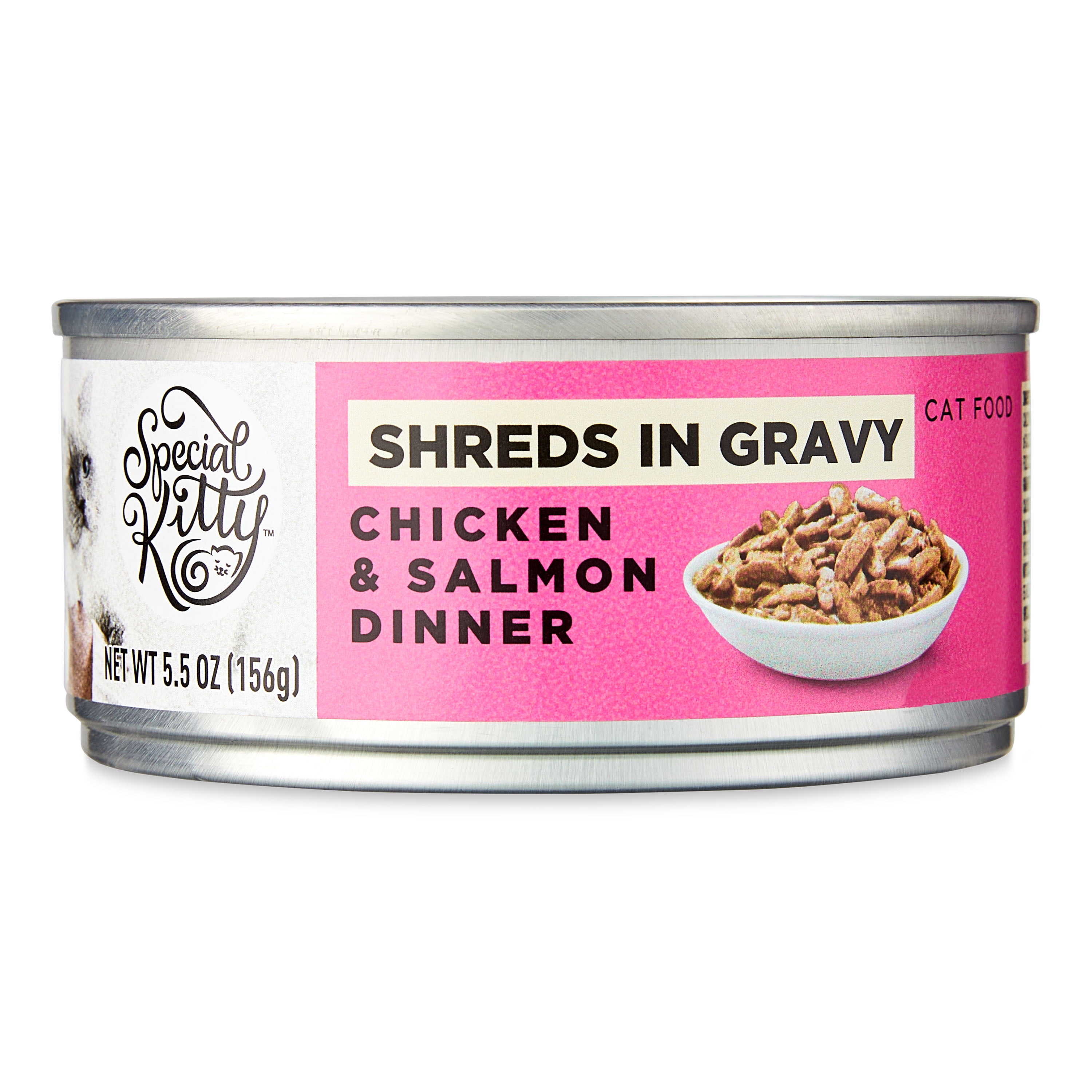 Special Kitty Chicken & Salmon Dinner Shreds in Gravy Wet Cat Food, 5.5 oz Can