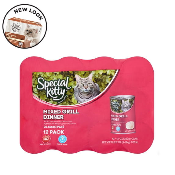 Special Kitty Classic Pate Mixed Grill Dinner Premium Cat Food, 13 oz, 12 Count