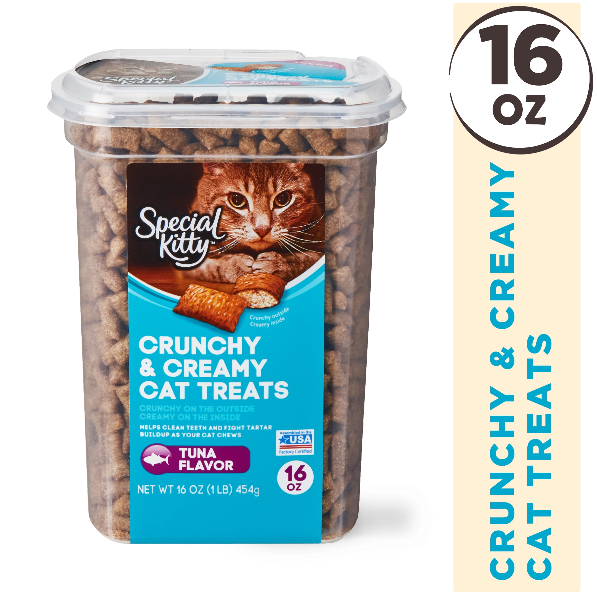 Special Kitty Crunchy & Creamy Cat Treats, Tuna Flavor, 16 oz