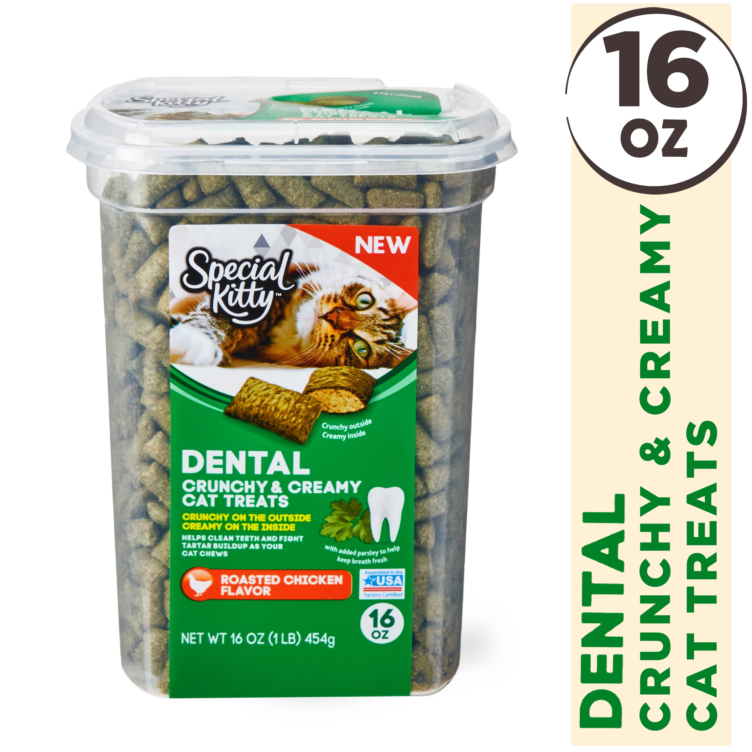 Special Kitty Dental Crunchy Creamy Cat Treats, Chicken Flavor