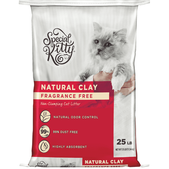 Special Kitty Nonclumping Clay Cat Litter, Unscented, 25 lbs Bag