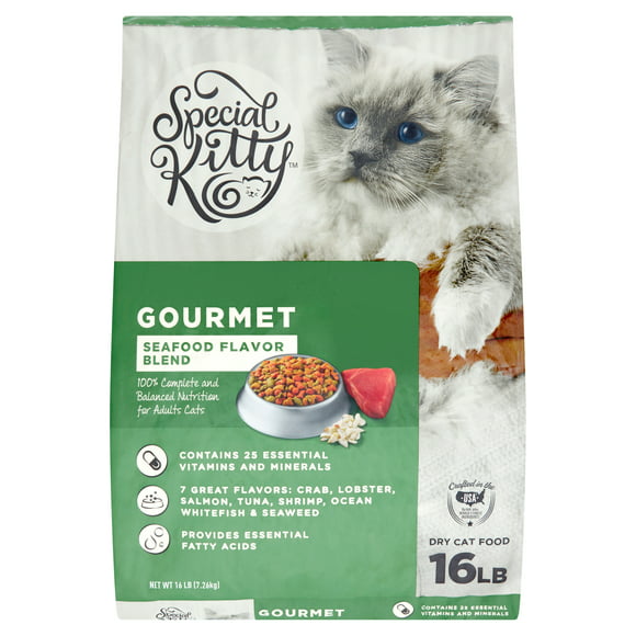 Special Kitty Gourmet Formula Dry Cat Food, Seafood Flavor Blend, 16 lb