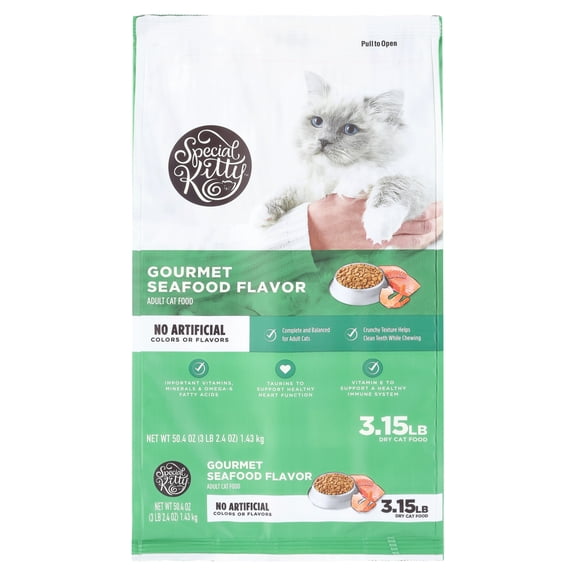 Special Kitty Gourmet Formula Seafood Blend Flavor Dry Cat Food, 3.15 lb Bag