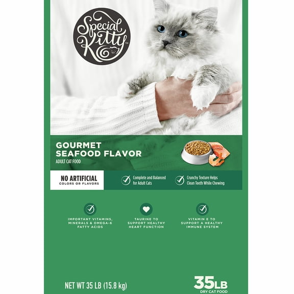 Special Kitty Gourmet Formula Seafood Blend Flavor Dry Cat Food, 35 lb Bag