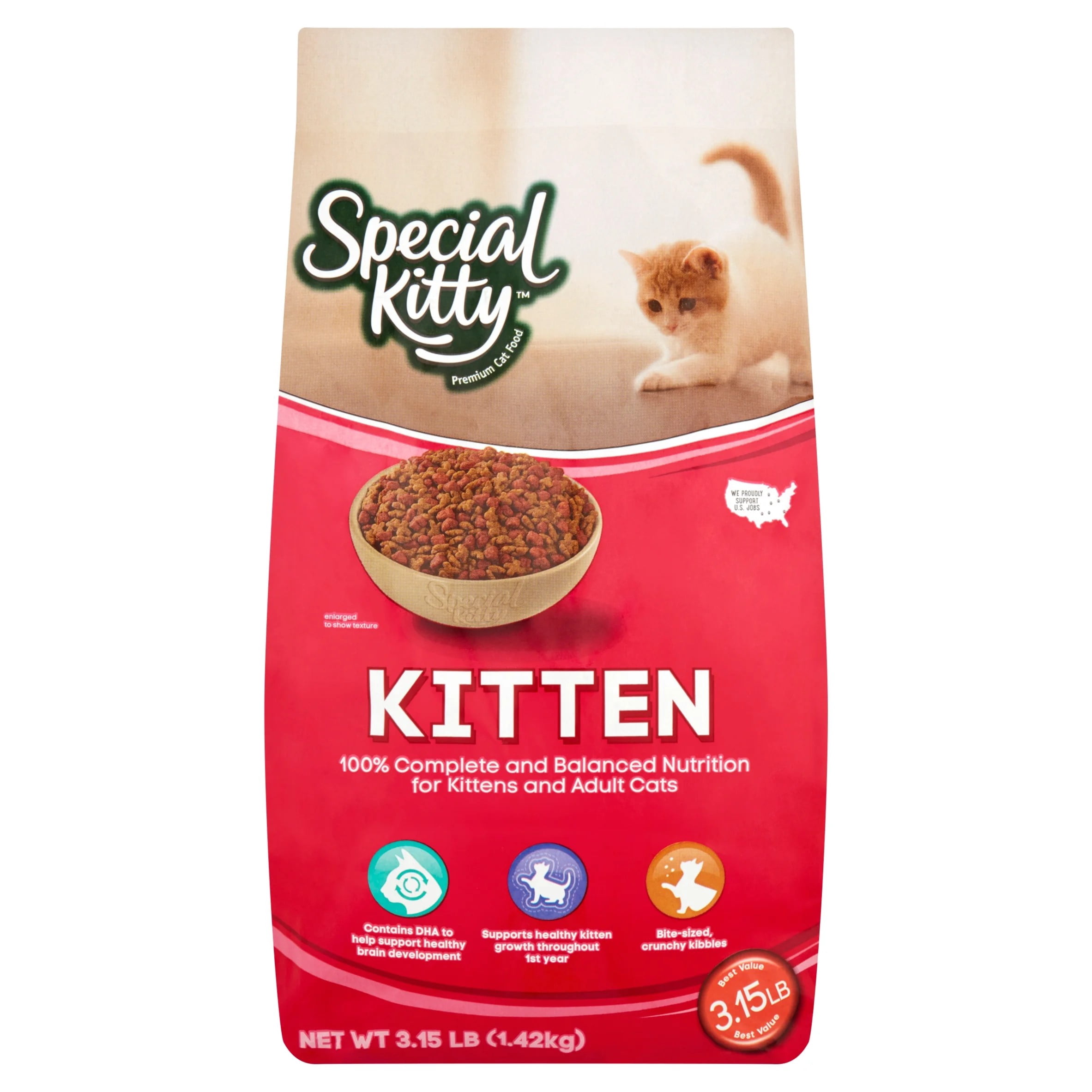 Special Kitty Kitten Formula Dry Cat Food, 3.15 lb