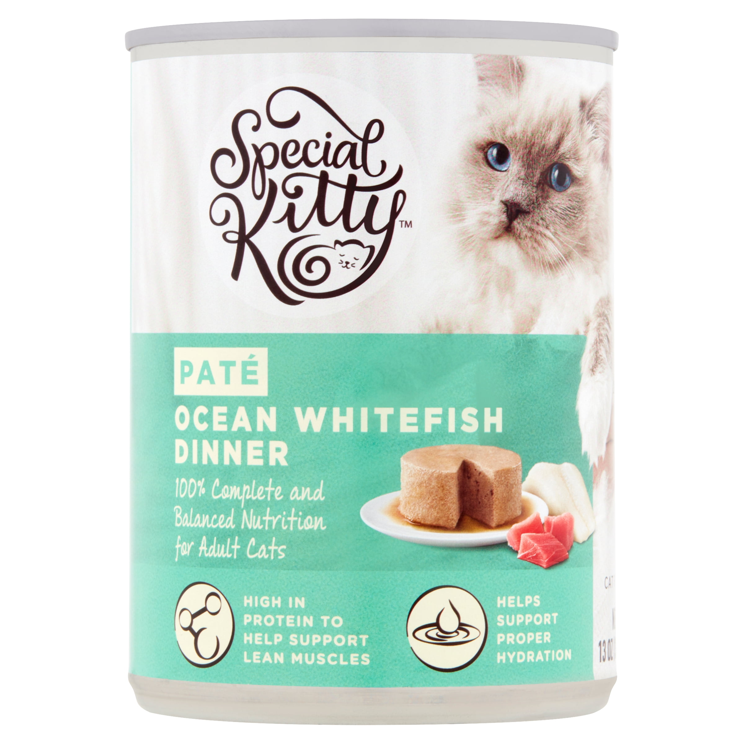 Special Kitty Ocean Whitefish Dinner Pate Wet Cat Food for Cats, 13 oz
