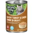 thumbnail image 1 of Special Kitty Savory Turkey & Cheese Dinner in Gravy, Classic Pate, 13 oz, 1 of 8