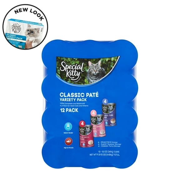 Special Kitty Tuna Flavor Pate Wet Cat Food Variety Pack for Adult, 13 oz. Cans (12 Pack)