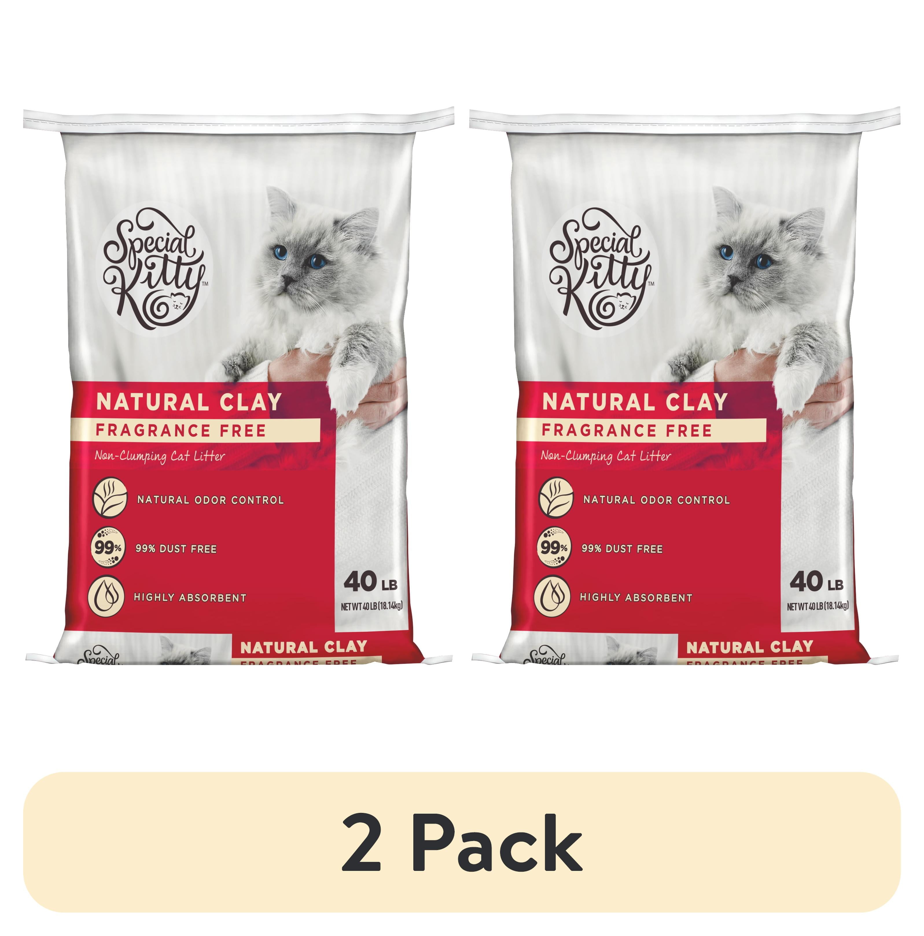 2 pack Special Kitty Unscented Non Clumping Natural Clay Litter 40 lbs