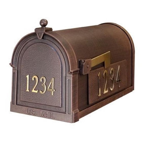 Special Lite Products SCB-1015-DX-ORB Berkshire Curbside Mailbox with Front & Side Numbers, Oil Rubbed Bronze