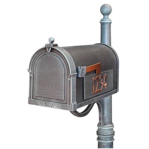 Special Lite Products SCB-1015-MP-VG Berkshire Curbside Mailbox with Side Numbers - Verde Green