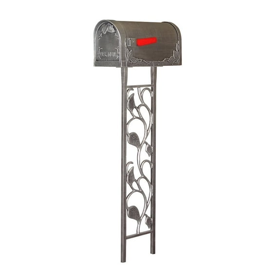 Special Lite SCF-1003-450-SW Floral Curbside with Floral Mailbox Post, Swedish Silver