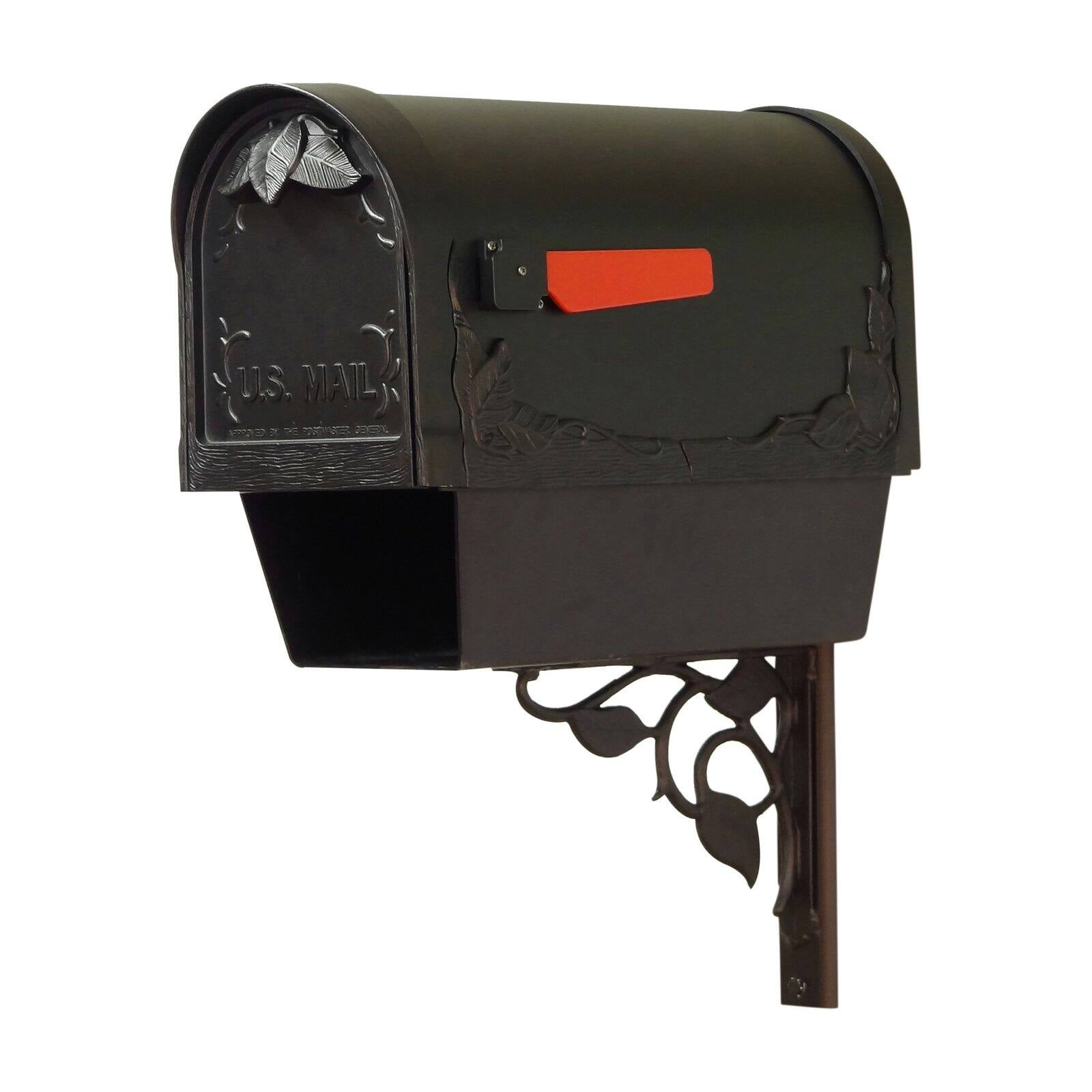 Special Lite Products Floral Curbside Mailbox with Newspaper Tube and Floral Mailbox Mounting