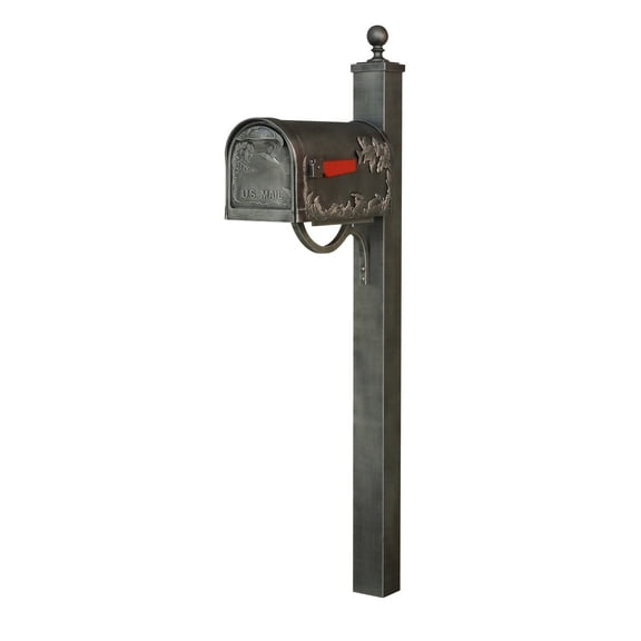 Hummingbird Curbside Mailbox with Locking Insert and Springfield Mailbox Post