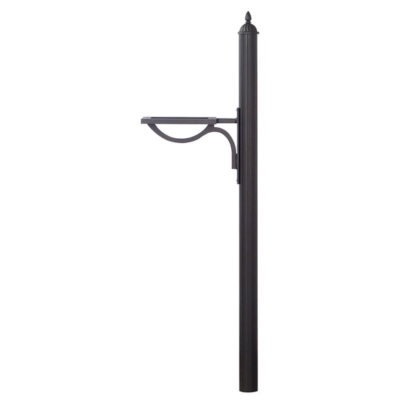 Special Lite Products Richland Decorative Mailbox Post in Black Finish