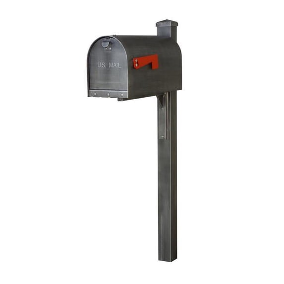 Special Lite Products SCH1016S-SPK720-SW Titan Steel Curbside Mailbox & Wellington Mailbox Post