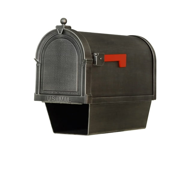 Special Lite Products Swedish Silver leather grain weather resistant fully cast aluminum Berkshire curbside mailbox