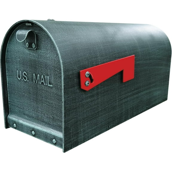 Special Lite Products Verde Green vandal resistant steel Titan curbside mailbox featuring resilient steel walls with fade resistant powder coated finish and stainless steel hardware