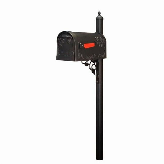 Special Lite SCB-1005-SPK-651-BLK Hummingbird Curbside with Albion Mailbox Post, Black