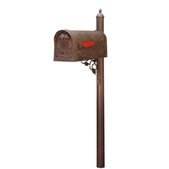 Special Lite SCF-1003-SPK-651-CP Floral Curbside with Albion Mailbox Post, Copper