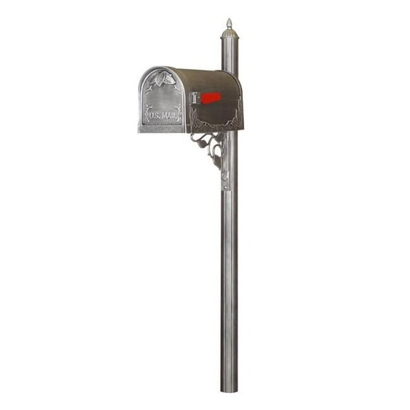 Special Lite SCF-1003-SPK-651-SW Floral Curbside with Albion Mailbox Post, Swedish Silver