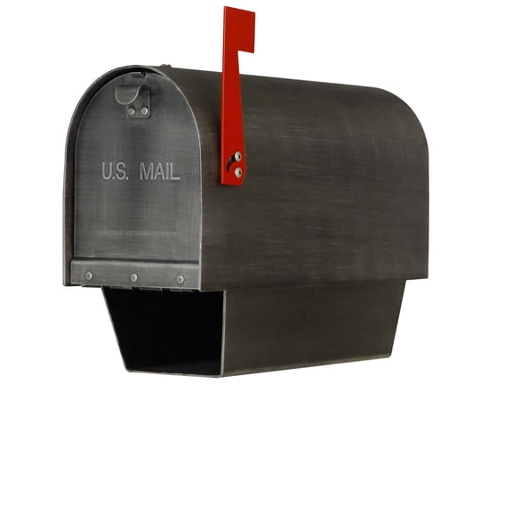 Special Lite Titan Steel Curbside Mailbox - Swedish Silver Steel Mailbox for Post Mount with Newspaper Tube