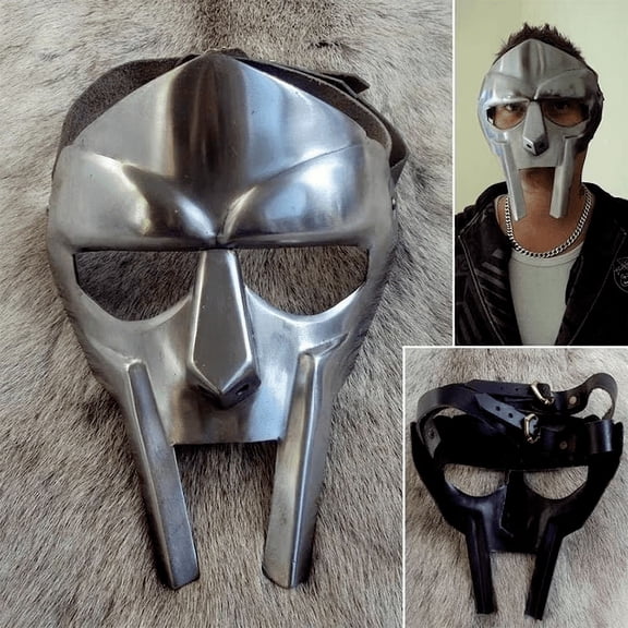 Special MF DOOM Mask Mad-villain Mild Steel Face Armour Medieval Hand-Forged