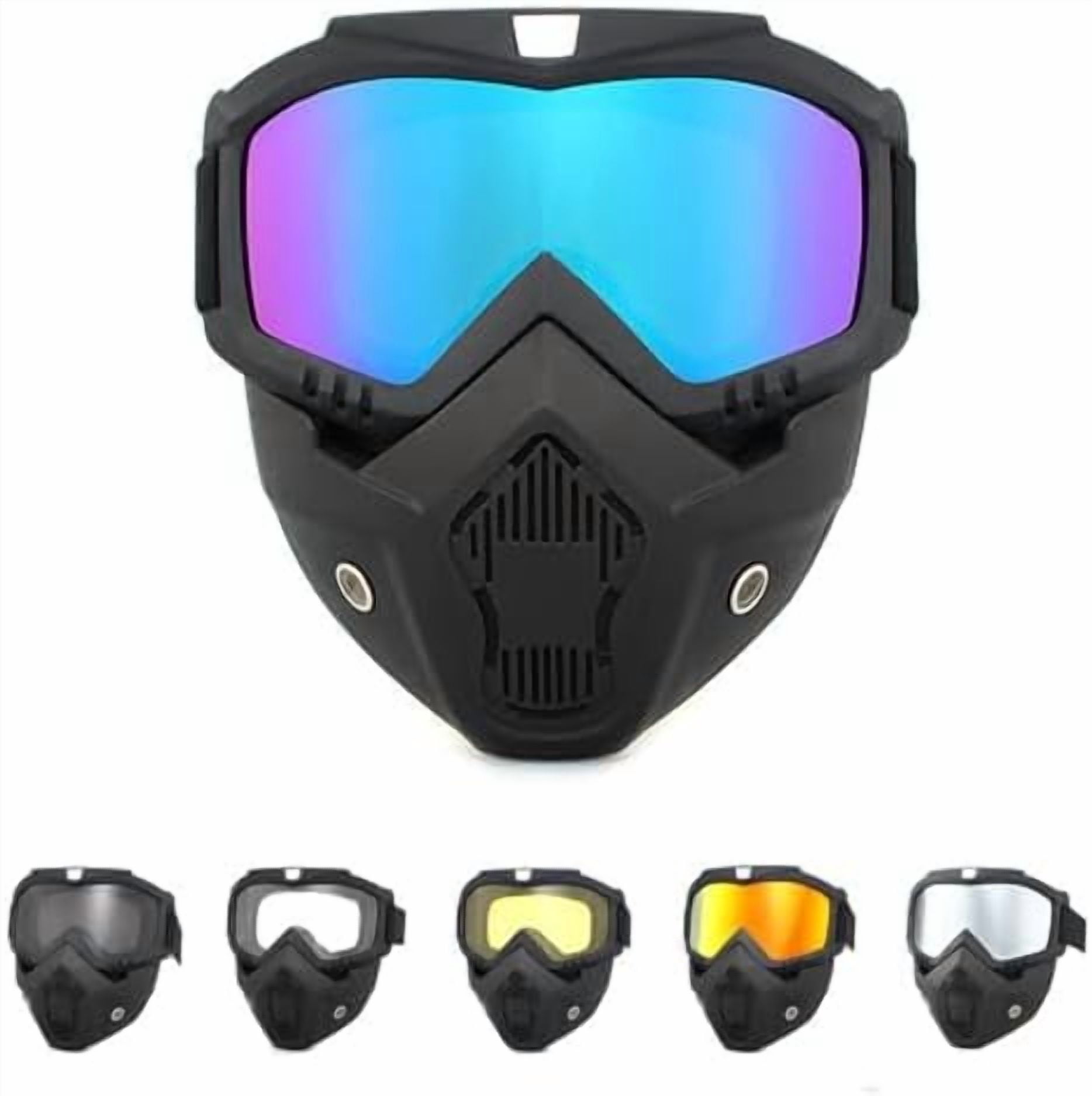 Welding Mask Helmet With Detachable Goggles - Silver UV Lens, Lightweight 145g Protector